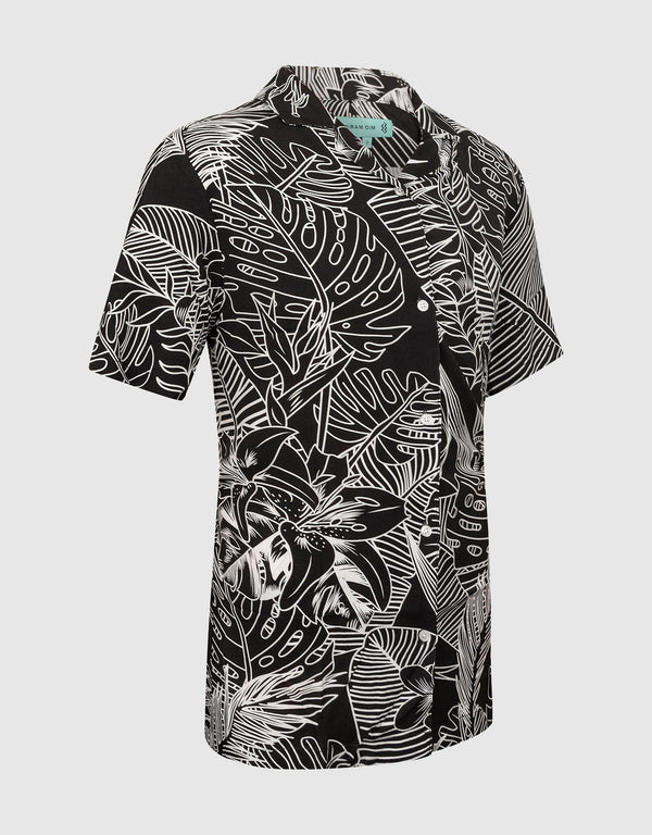 Mio Marino Mens Casual Button-Down Hawaiian Short Sleeve Shirt